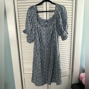 Old Navy Blue and White Peasant Dress 2X